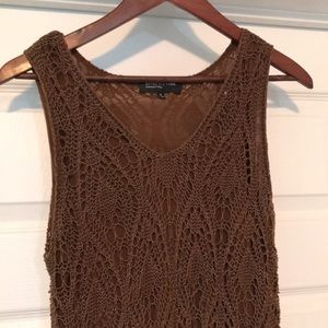 Vintage Jones New York brown crocheted dress